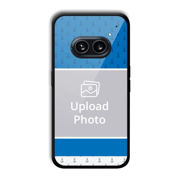 Blue White Design Customized Printed Back Cover for Nothing Phone (2a) 5G