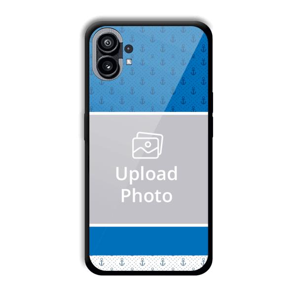 Blue White Design Customized Printed Back Cover for Nothing Phone (1)