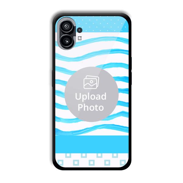 Blue Wavy Design Customized Printed Back Cover for Nothing Phone (1)