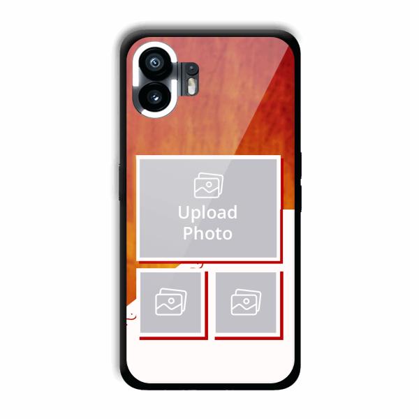 Red White Background Customized Printed Back Cover for Nothing Phone (2)