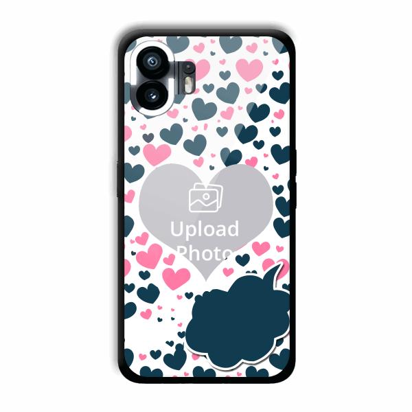 Blue & Pink Hearts Customized Printed Back Cover for Nothing Phone (2)