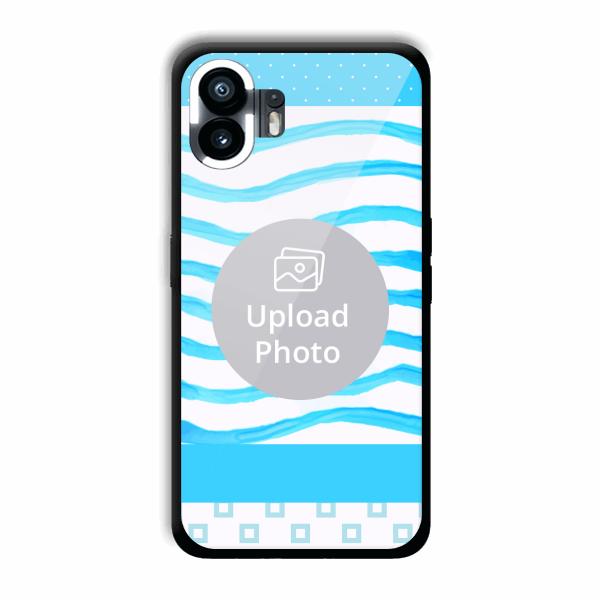 Blue Wavy Design Customized Printed Back Cover for Nothing Phone (2)