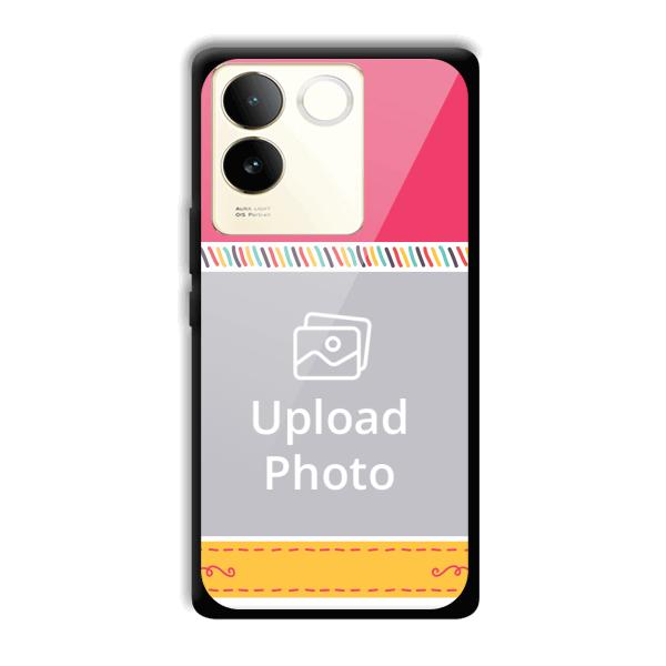 Pink Yellow Customized Printed Back Cover for Vivo T2 Pro 5G