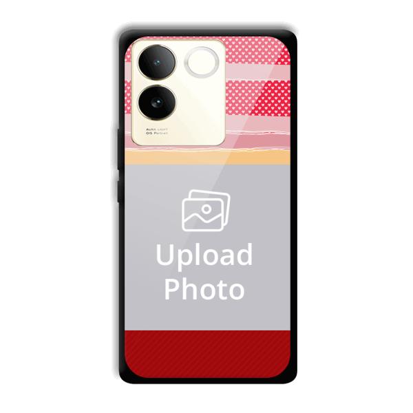 Red Pink Design Customized Printed Back Cover for Vivo T2 Pro 5G