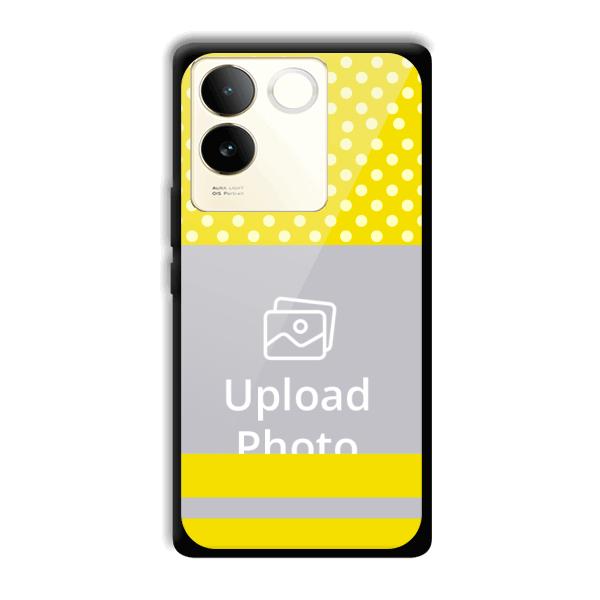 White & Yellow Customized Printed Back Cover for Vivo T2 Pro 5G