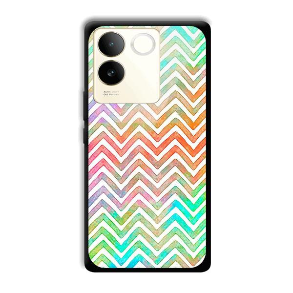 White Zig Zag Pattern Phone Customized Printed Back Cover for Vivo T2 Pro 5G