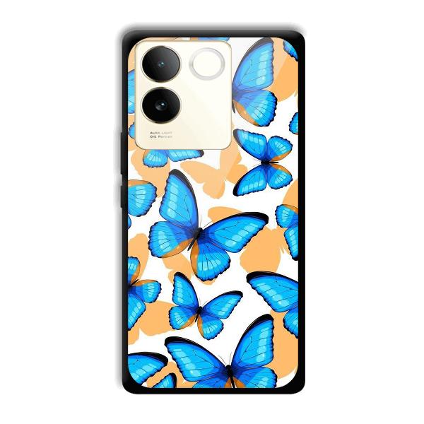 Blue Butterflies Phone Customized Printed Back Cover for Vivo T2 Pro 5G