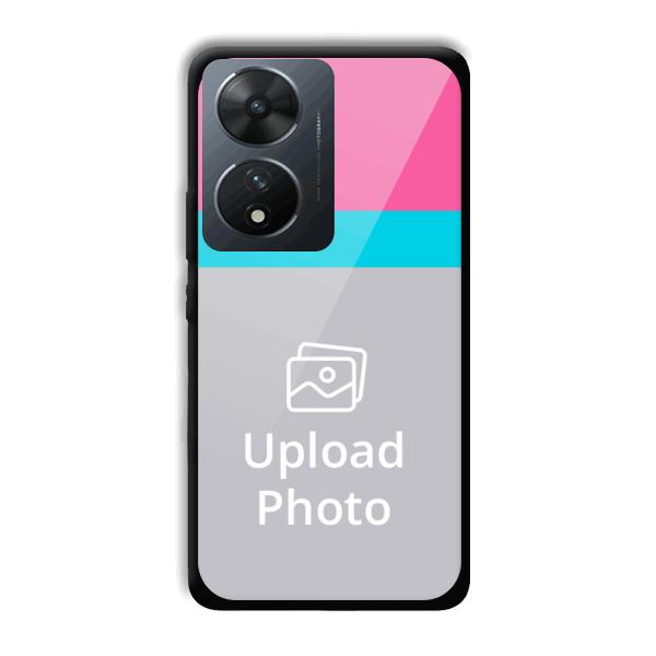 Pink & Sky Blue Customized Printed Back Cover for Vivo T2 5G