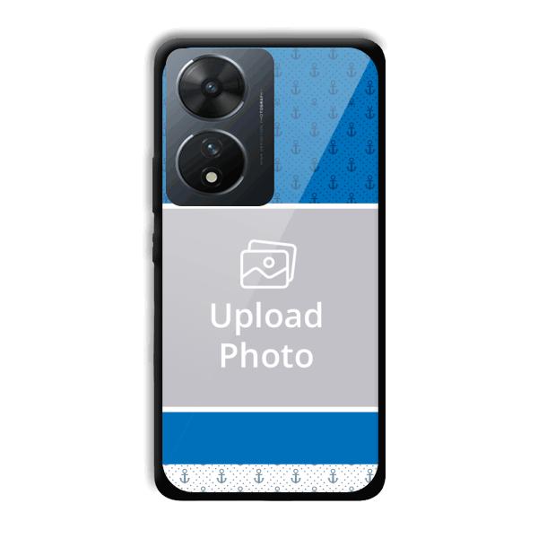 Blue White Design Customized Printed Back Cover for Vivo T2 5G