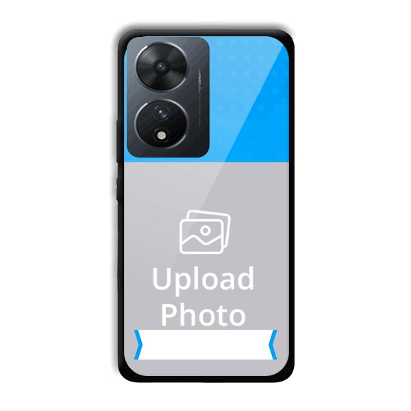 Sky Blue & White Customized Printed Back Cover for Vivo T2 5G