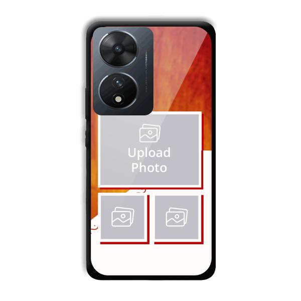 Red White Background Customized Printed Back Cover for Vivo T2 5G