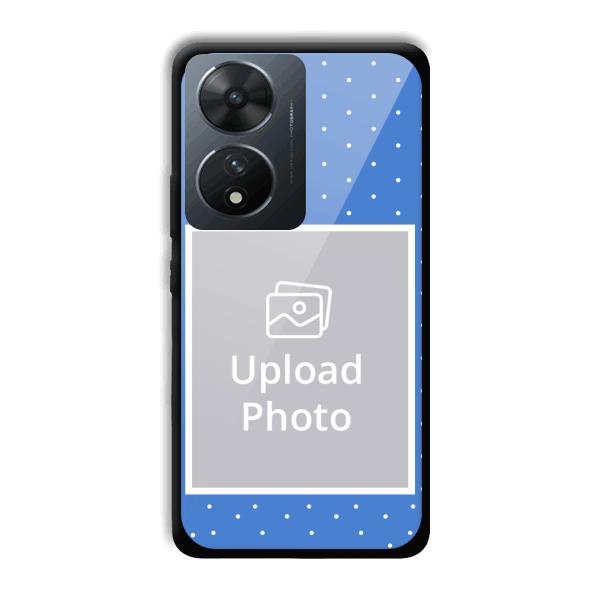 Sky Blue White Customized Printed Back Cover for Vivo T2 5G