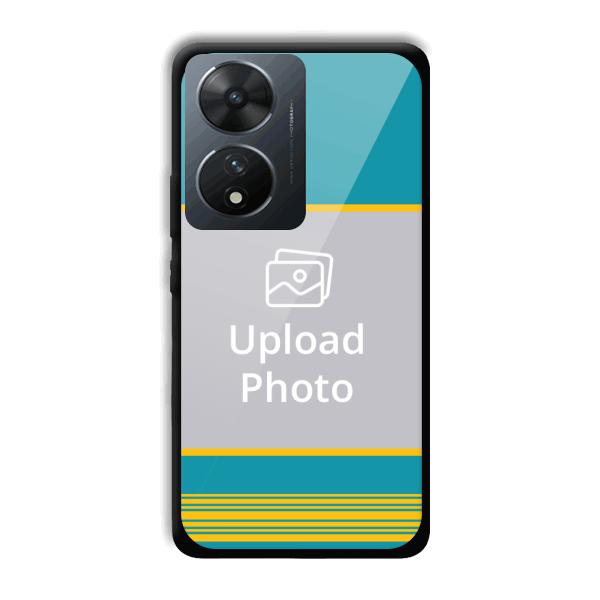Yellow Blue Design Customized Printed Back Cover for Vivo T2 5G