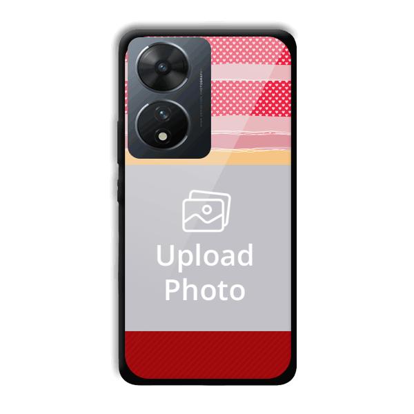 Red Pink Design Customized Printed Back Cover for Vivo T2 5G