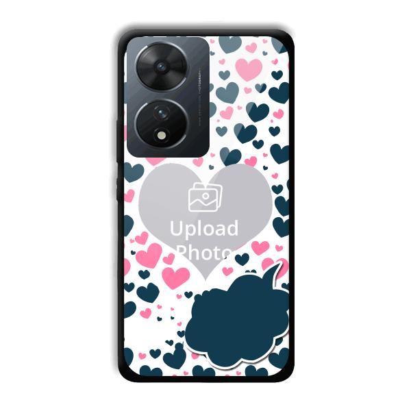 Blue & Pink Hearts Customized Printed Back Cover for Vivo T2 5G