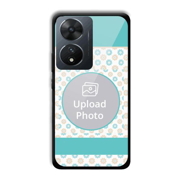 Blue Flowers Customized Printed Back Cover for Vivo T2 5G