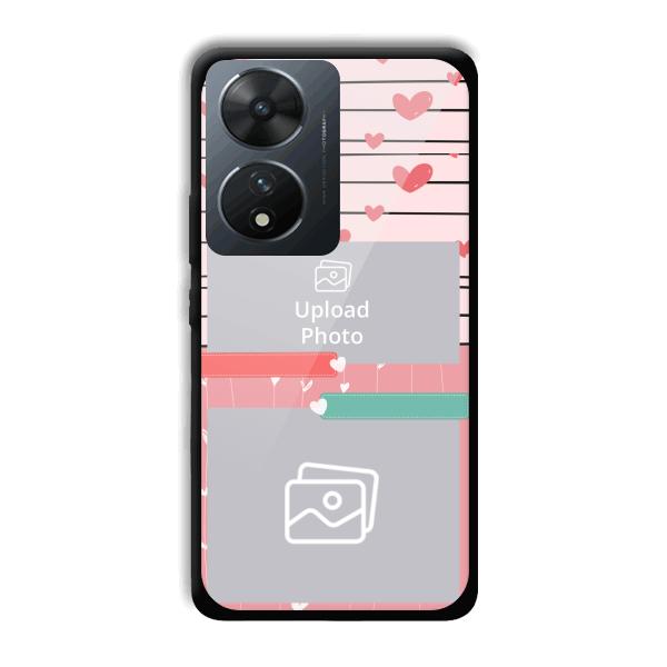 Pink Hearts Customized Printed Back Cover for Vivo T2 5G