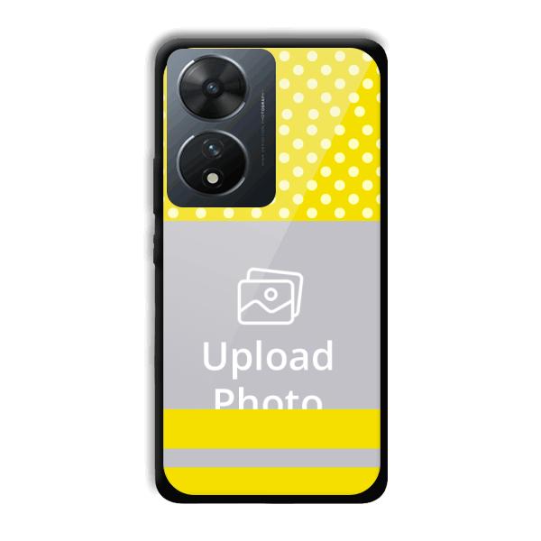 White & Yellow Customized Printed Back Cover for Vivo T2 5G