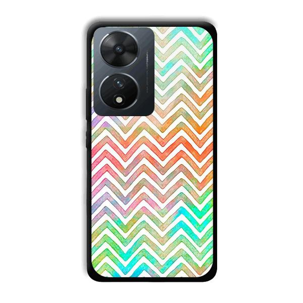 White Zig Zag Pattern Phone Customized Printed Back Cover for Vivo T2 5G