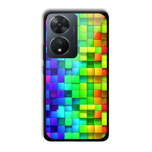 Square Blocks Phone Customized Printed Back Cover for Vivo T2 5G