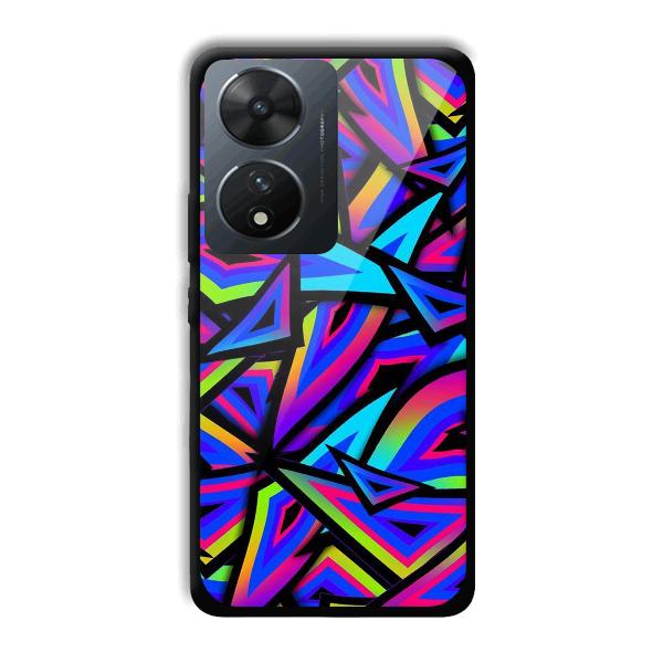 Blue Triangles Phone Customized Printed Back Cover for Vivo T2 5G