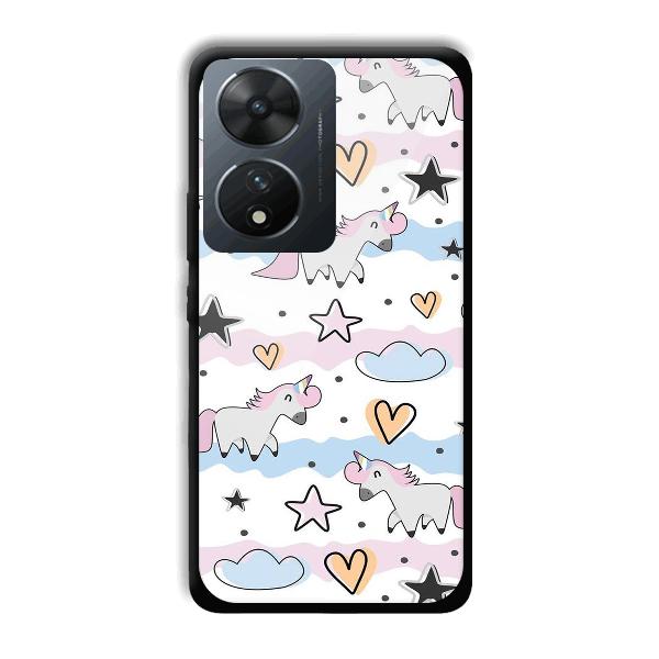 Unicorn Pattern Phone Customized Printed Back Cover for Vivo T2 5G