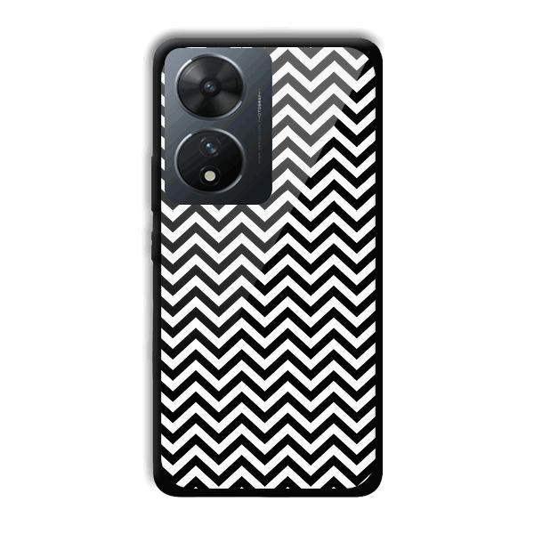 Black White Zig Zag Phone Customized Printed Back Cover for Vivo T2 5G
