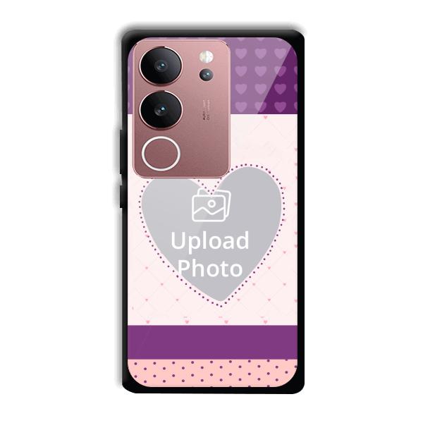 Purple Hearts Customized Printed Back Cover for Vivo V29 5G