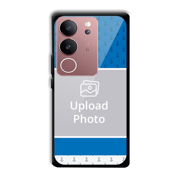 Blue White Design Customized Printed Back Cover for Vivo V29 5G