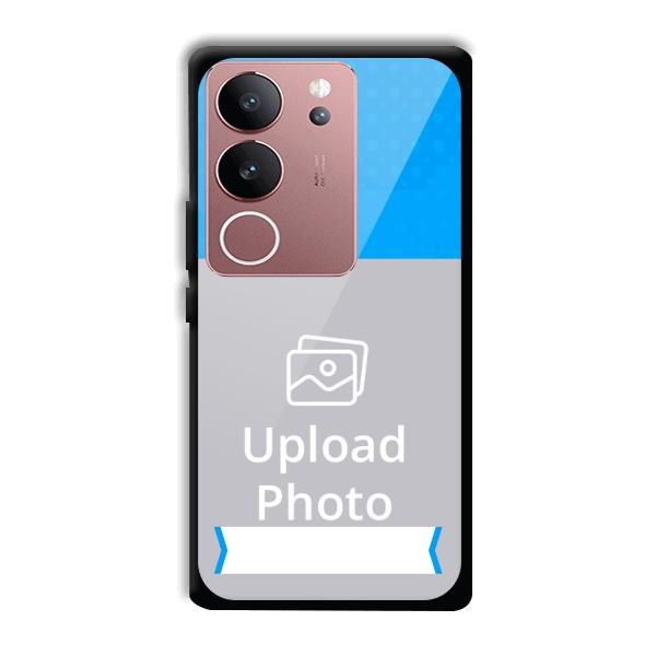 Sky Blue & White Customized Printed Back Cover for Vivo V29 5G