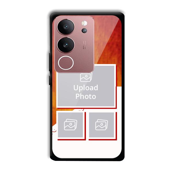 Red White Background Customized Printed Back Cover for Vivo V29 5G