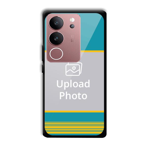 Yellow Blue Design Customized Printed Back Cover for Vivo V29 5G