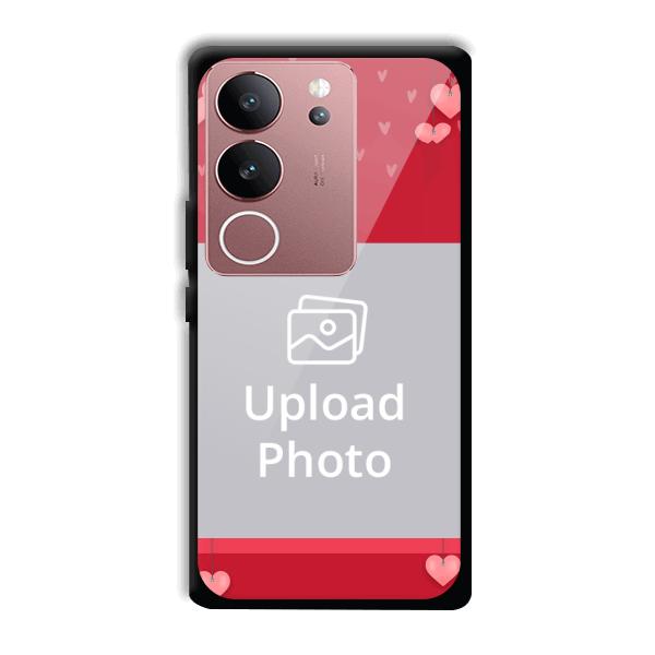 Red Pink Customized Printed Back Cover for Vivo V29 5G