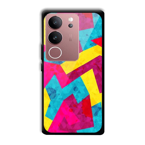 Pink Yellow Pattern Phone Customized Printed Back Cover for Vivo V29 5G