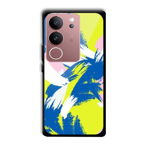 Blue White Pattern Phone Customized Printed Back Cover for Vivo V29 5G