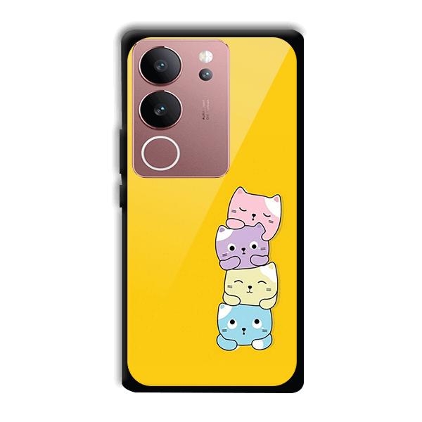 Colorful Kittens Phone Customized Printed Back Cover for Vivo V29 5G