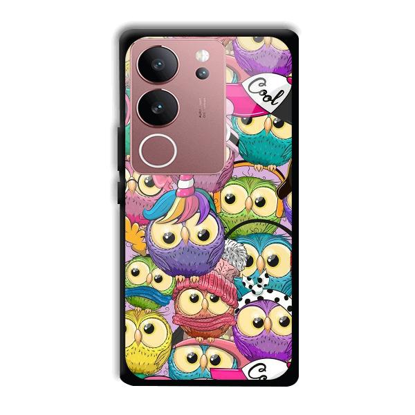 Colorful Owls Phone Customized Printed Back Cover for Vivo V29 5G
