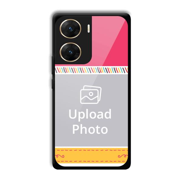Pink Yellow Customized Printed Back Cover for Vivo V29e