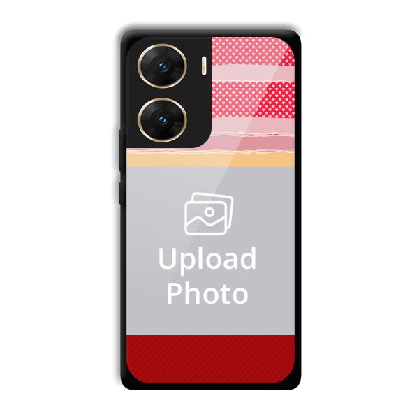 Red Pink Design Customized Printed Back Cover for Vivo V29e