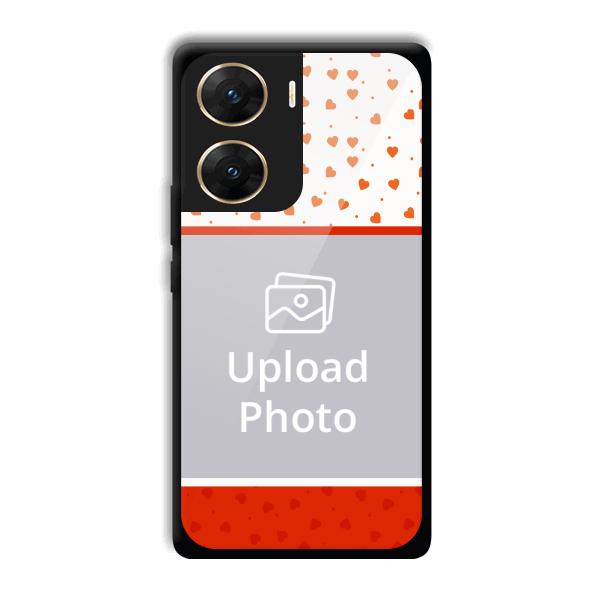 Orange Hearts Customized Printed Back Cover for Vivo V29e