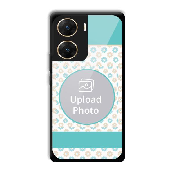 Blue Flowers Customized Printed Back Cover for Vivo V29e