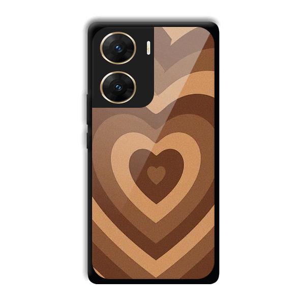 Brown Hearts Phone Customized Printed Back Cover for Vivo V29e