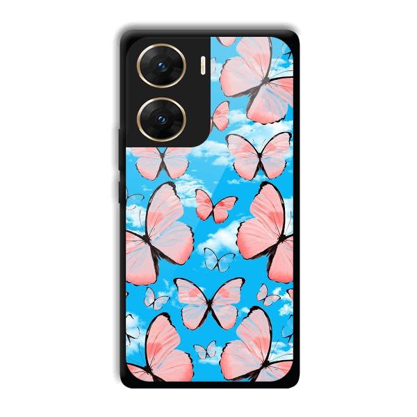 Pink Butterflies Phone Customized Printed Back Cover for Vivo V29e