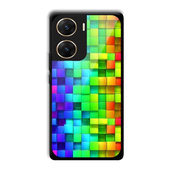 Square Blocks Phone Customized Printed Back Cover for Vivo V29e