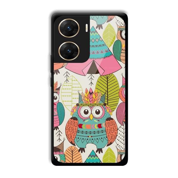 Fancy Owl Phone Customized Printed Back Cover for Vivo V29e