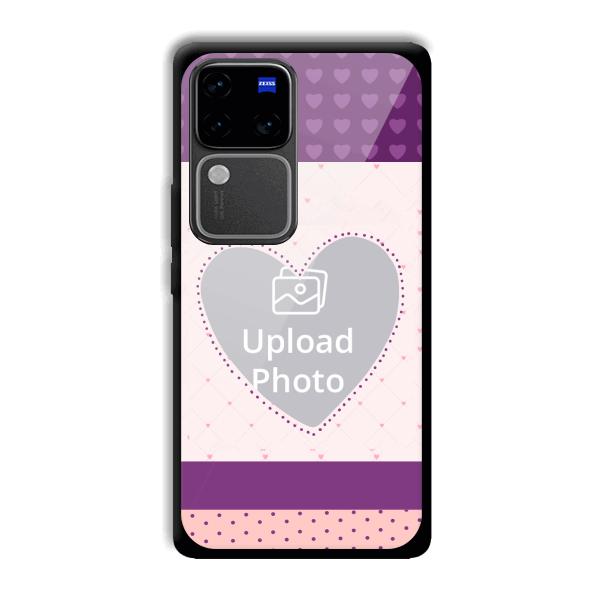 Purple Hearts Customized Printed Back Cover for Vivo V30 Pro 5G