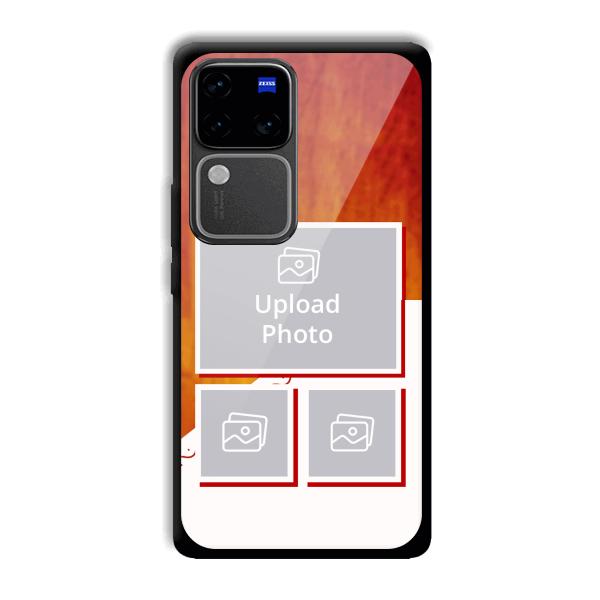 Red White Background Customized Printed Back Cover for Vivo V30 Pro 5G