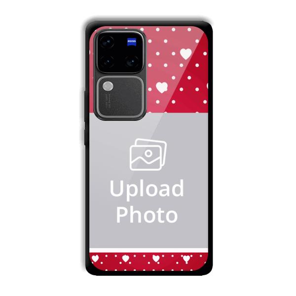 White Hearts Customized Printed Back Cover for Vivo V30 Pro 5G