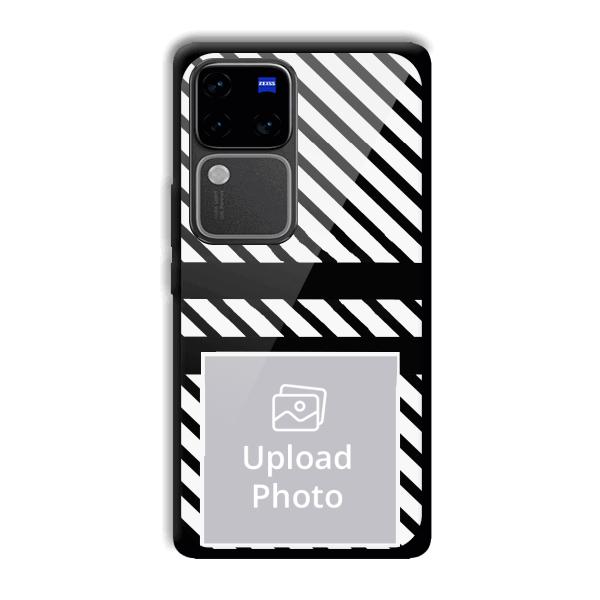 White Black Customized Printed Back Cover for Vivo V30 Pro 5G