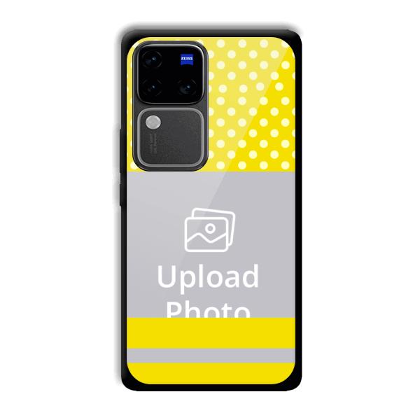 White & Yellow Customized Printed Back Cover for Vivo V30 Pro 5G